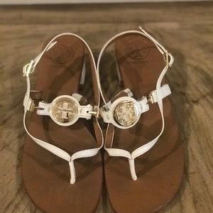Authentic Tory Burch Sandals Patent White Sz 7.5